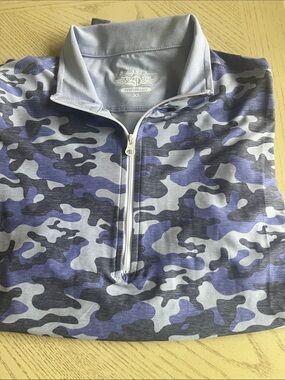 Straight Down Performance Women's Half-Zip Pullover - Blue Camo